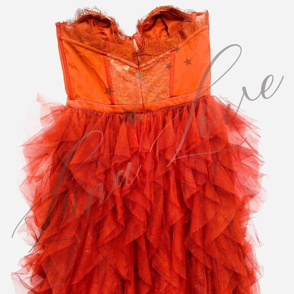 FOR LOVE & LEMONS Bustier Gown/Dress In Rust NWT - Picture 10 of 13